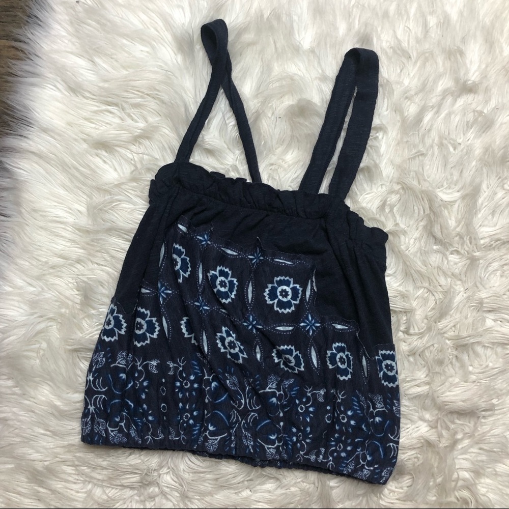Free people floral crop tank top size medium